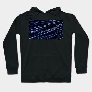 Blue dots moving from left to right in a dot matrix style Hoodie